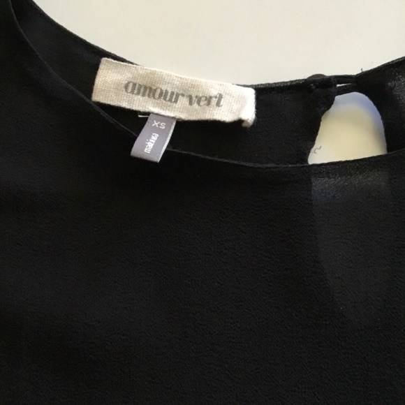 100%SILK BLACK BLOUSE WITH BELL SLEEVES - Picture 9 of 9